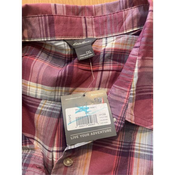 Eddie Bauer Women’s Plaid Button Up Long Sleeve Blouse Size XXL - Picture 4 of 4